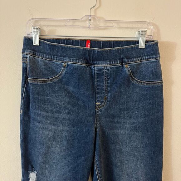 SPANX DISTRESSED SKINNY JEANS Size large raw hem - Picture 5 of 16
